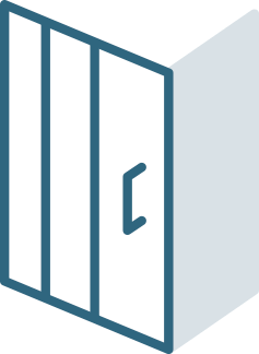 frente ducha - 1 fijo + 2 correderas