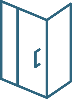 mampara ducha - 1 fijo + 1 corredera