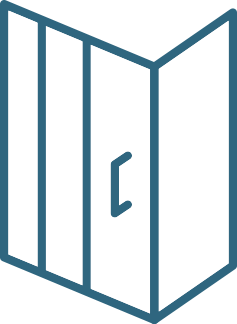 mampara ducha - 1 fijo + 2 correderas