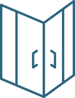 mampara ducha - 2 fijos + 2 correderas