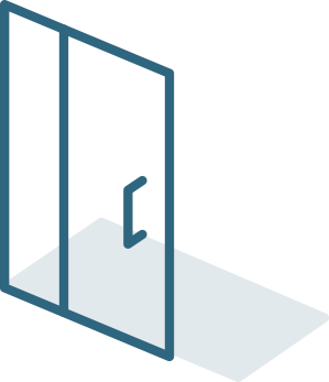 panel ducha - 1 fijo + 1 abatible